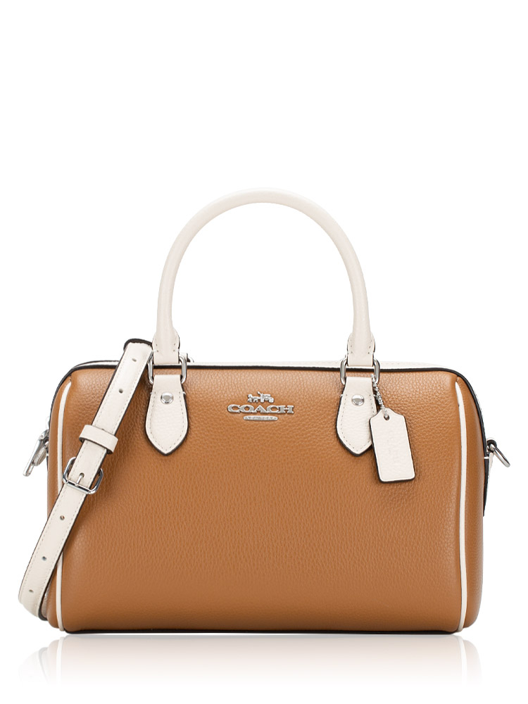 CT848 Rowan Colorblock Leather Satchel Light  Saddle Multi