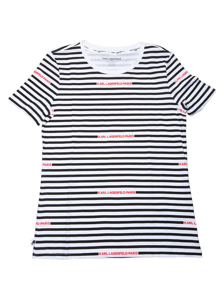 Stripe T-Shirt White Black Sz XXS