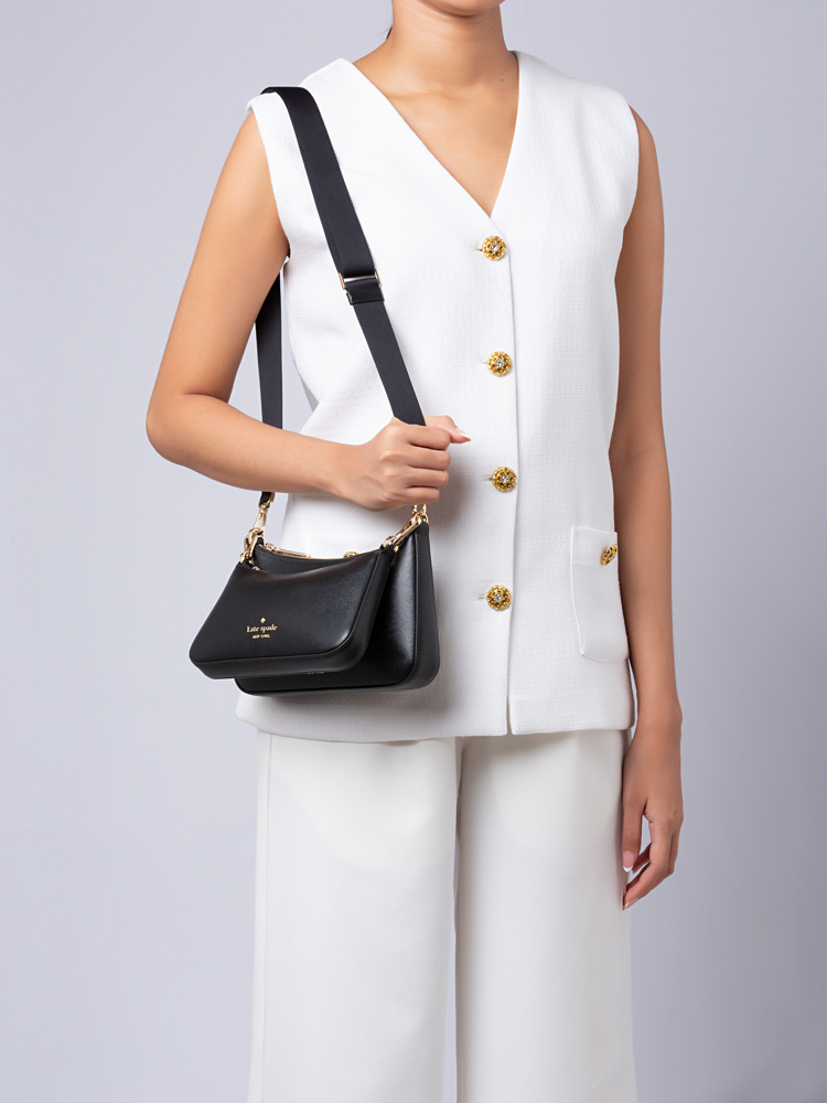 Duet Leather Crossbody Black