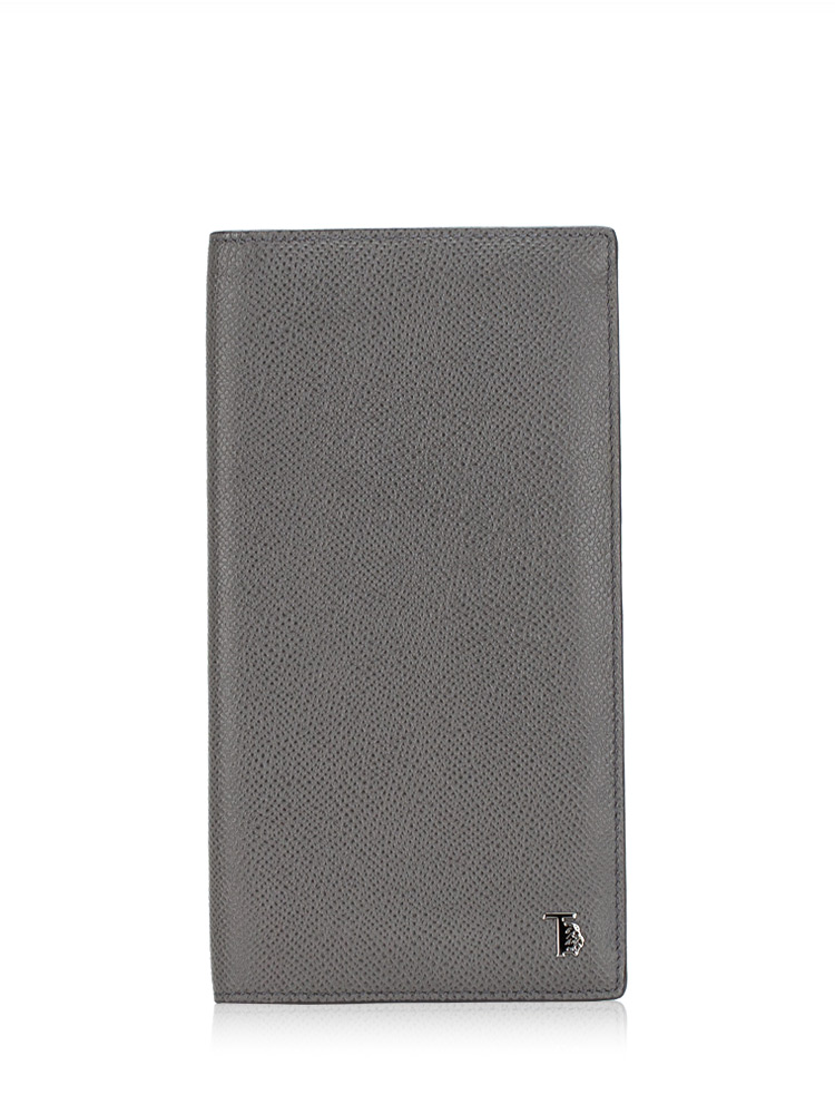 Calfskin Vertical Wallet Grey