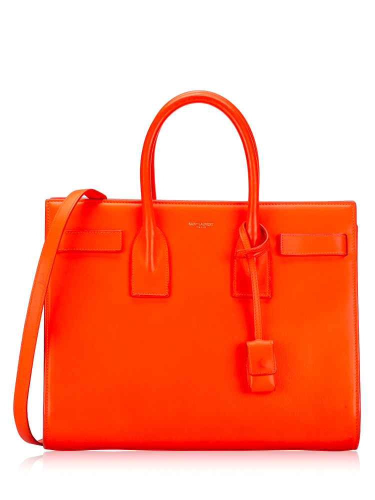 Calfskin Small Sac De Jour Neon Orange