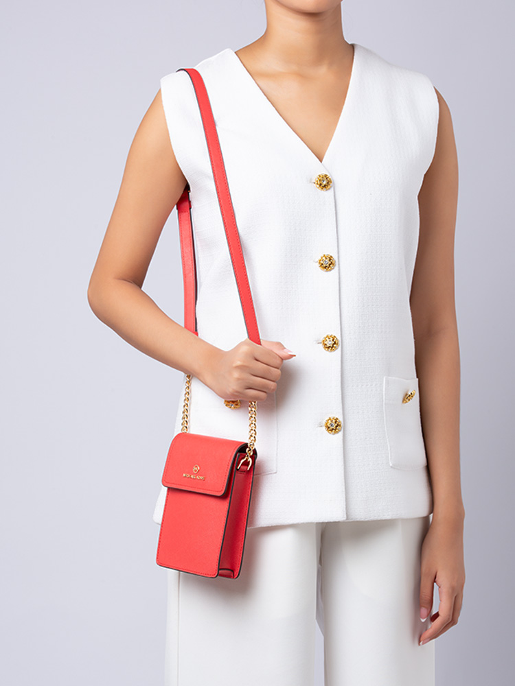 Jet Set Charm Saffiano Small Phone Crossbody Sangria