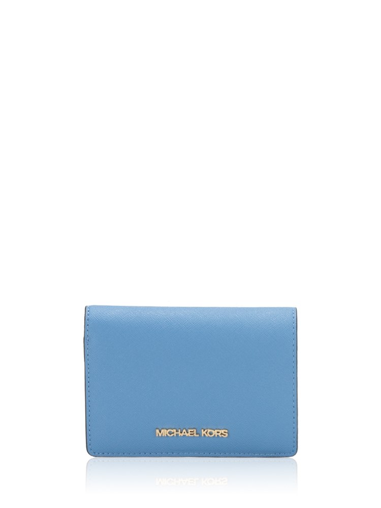 Jet Set Saffiano Leather Medium Wallet French Blue