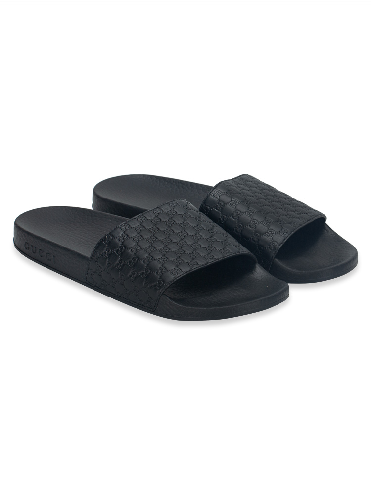 Microguccissima Slide Sandals Black Sz 38