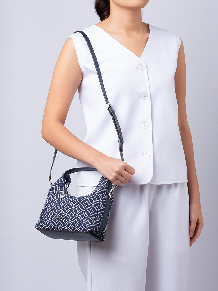 Signature Ember Jacquard Small Messenger Denim