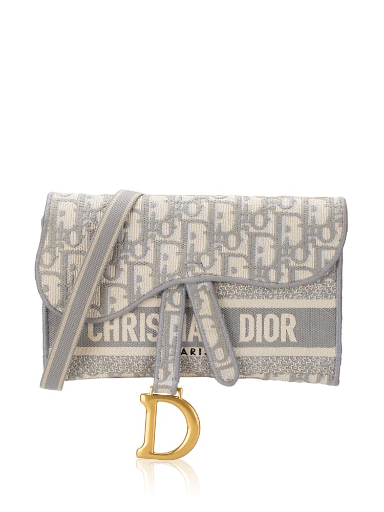 Oblique Slim Saddle Pouch Grey