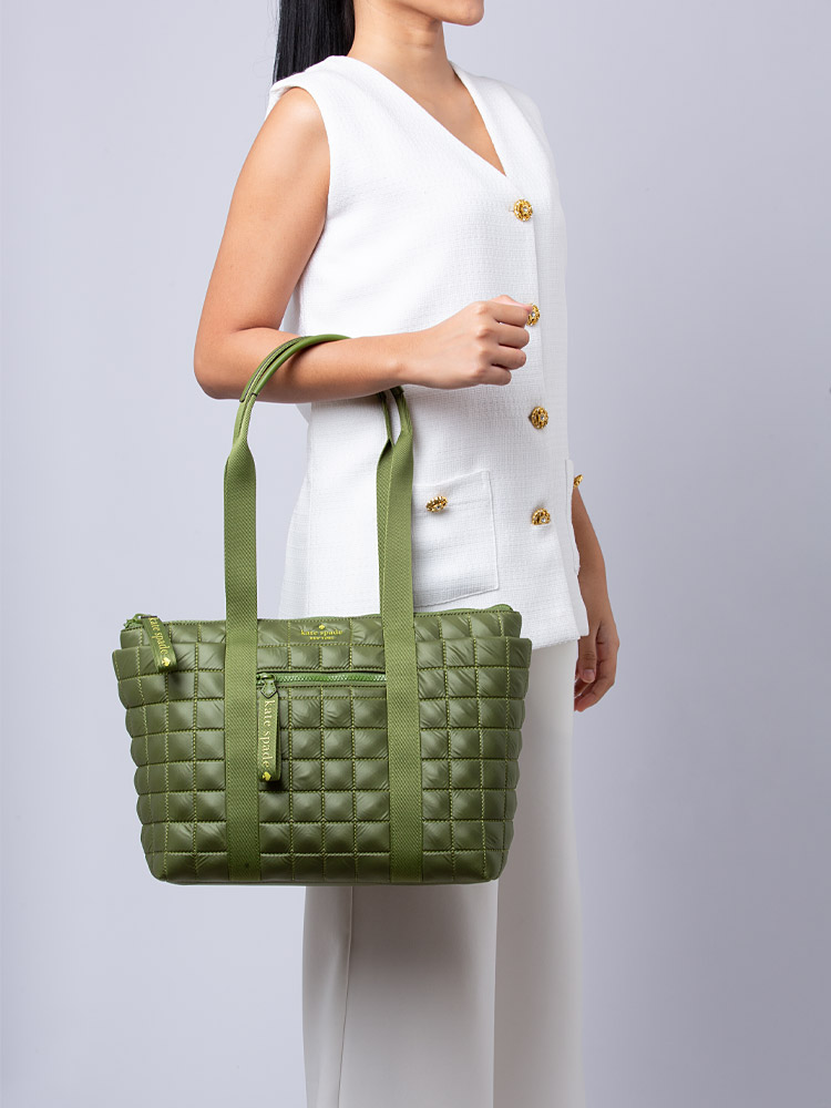 Camden Quilted Small Tote Kelp Forest