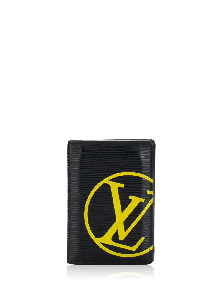 LV Circle Epi Pocket Organizer Black Yellow