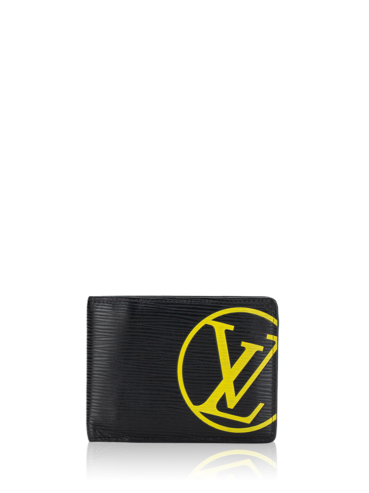 LV Circle Epi Bi-Fold Wallet Black Yellow