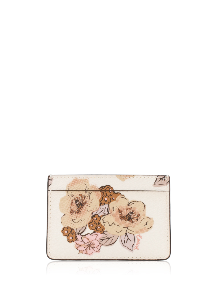 2844G Flower Card Case Chalk Multi