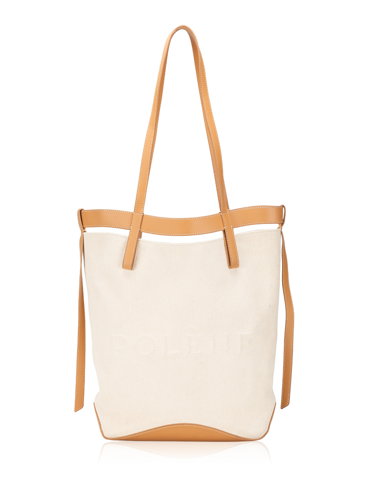 Canvas Calfskin Ilo Shopper Tan