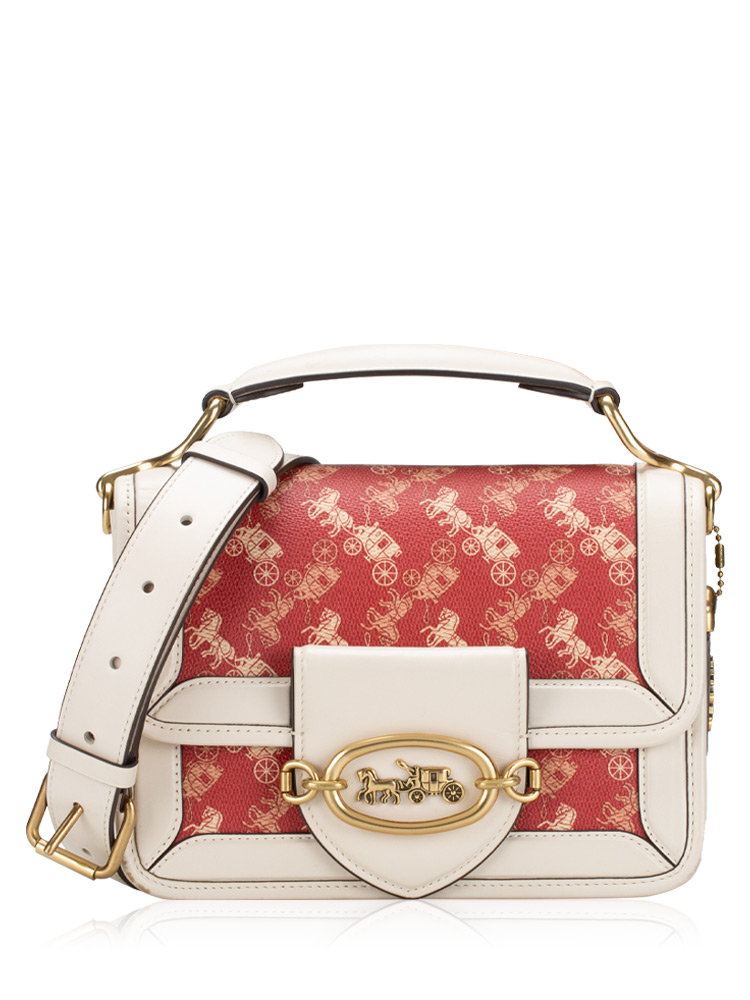 CA134 Hero With Horse And Carriage Print Crossbody Chalk Red