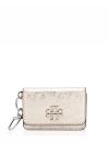 Thea Metallic Flap Card Case White Gold