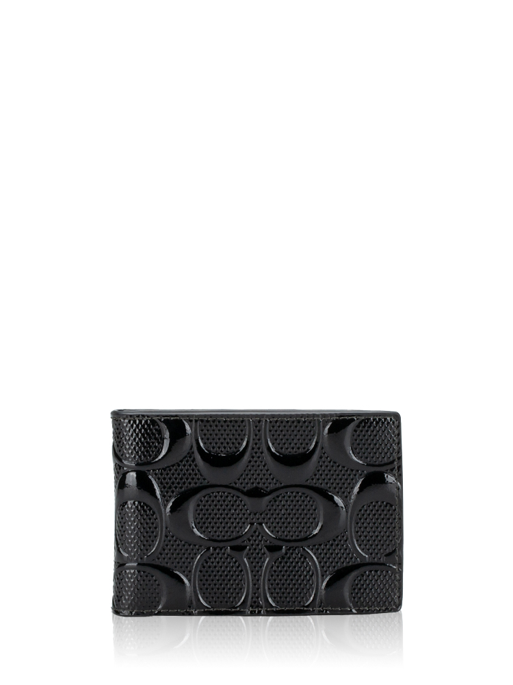 CV423 Signature Leather Compact Wallet Black