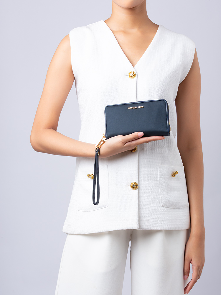 Jet Set Nylon Large Phone Wristlet Navy