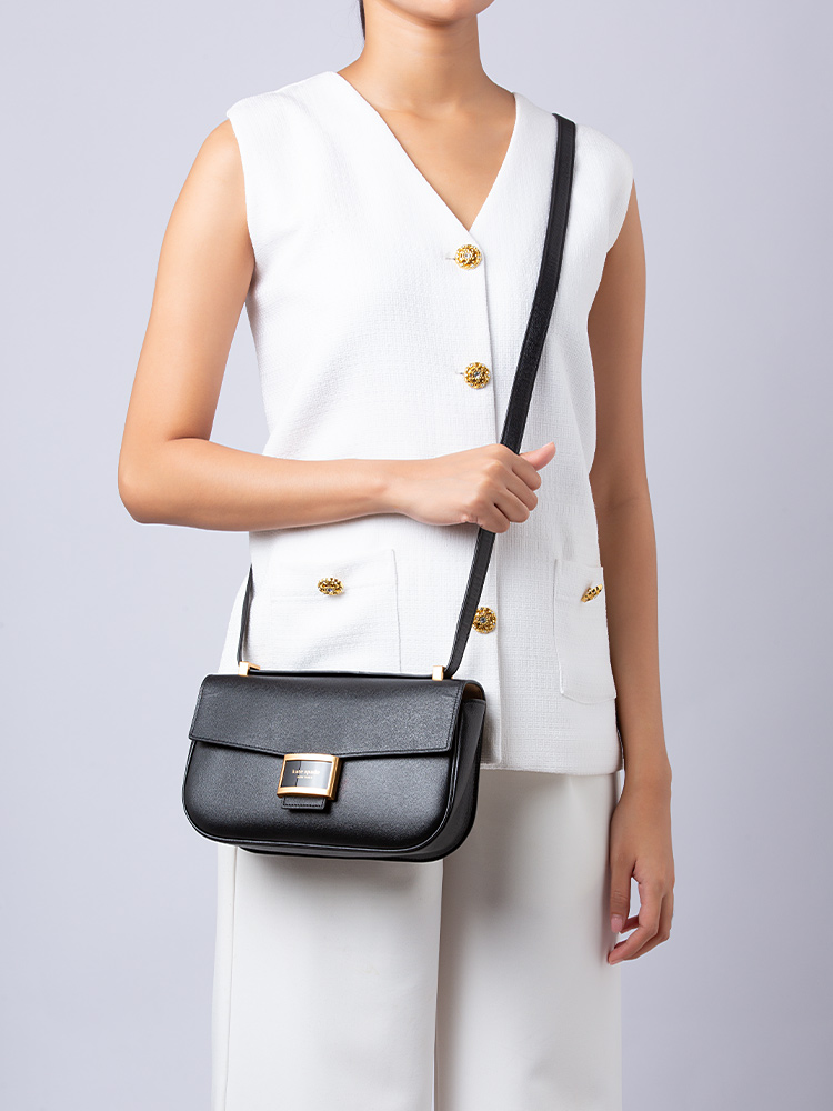 Katy Medium Convertible Shoulder Bag Black