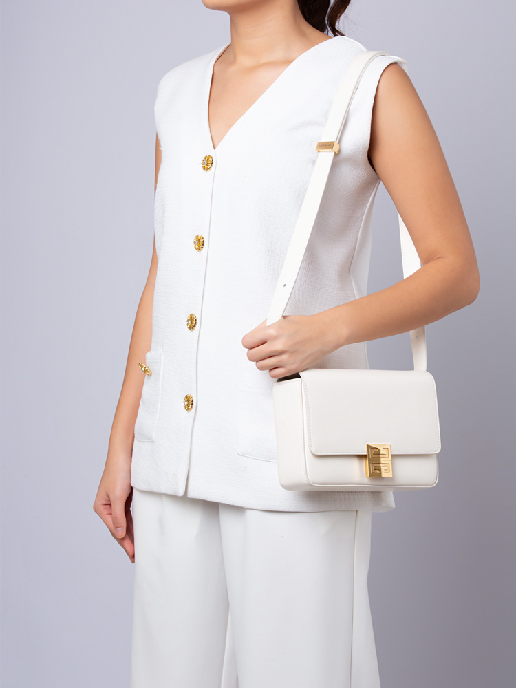 Box Calfskin Medium 4G Shoulder Bag Ivory