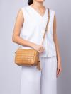 Jet Set Quilted Leather Medium Crossbody Pale Peanut