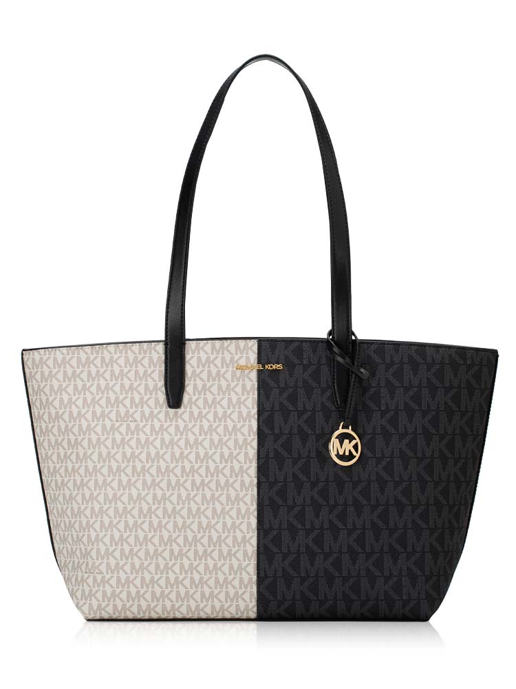 Signature Jet Set Two Tone Medium Tote Black Multi