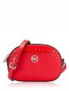 Jet Set Glam Leather Oval Crossbody Bright Red