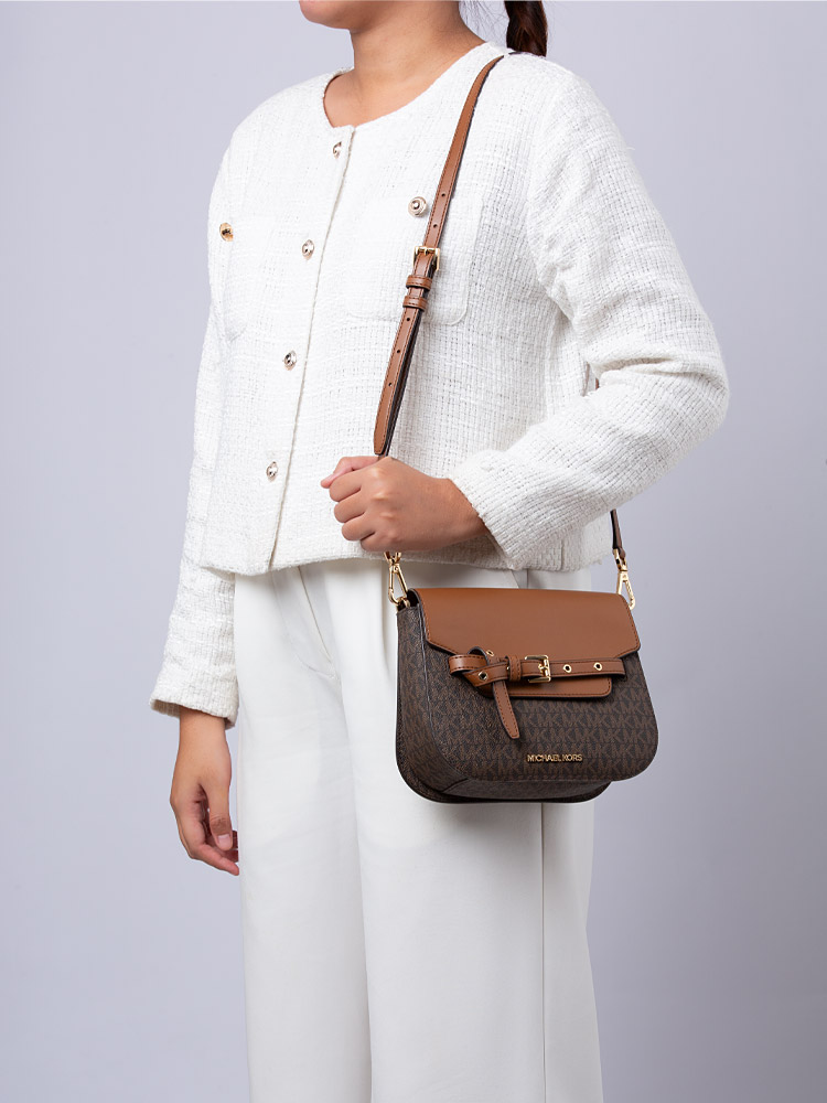 Signature Emilia Small Saddle Bag Brown