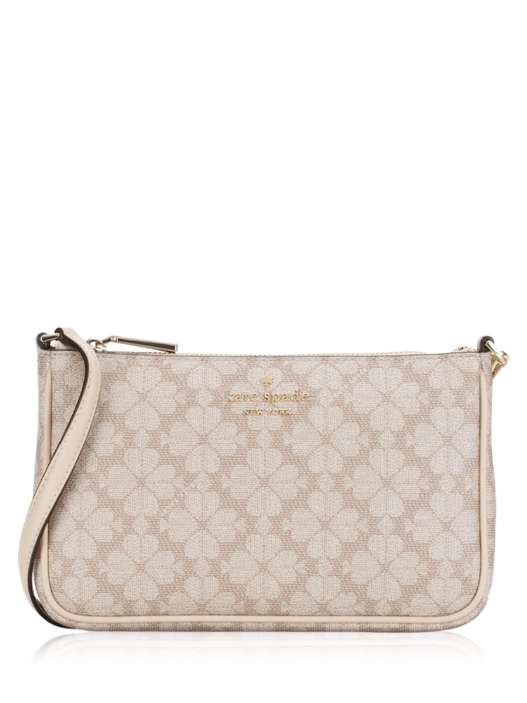 Signature Spade Flower Convertible Wristlet Dark Beige