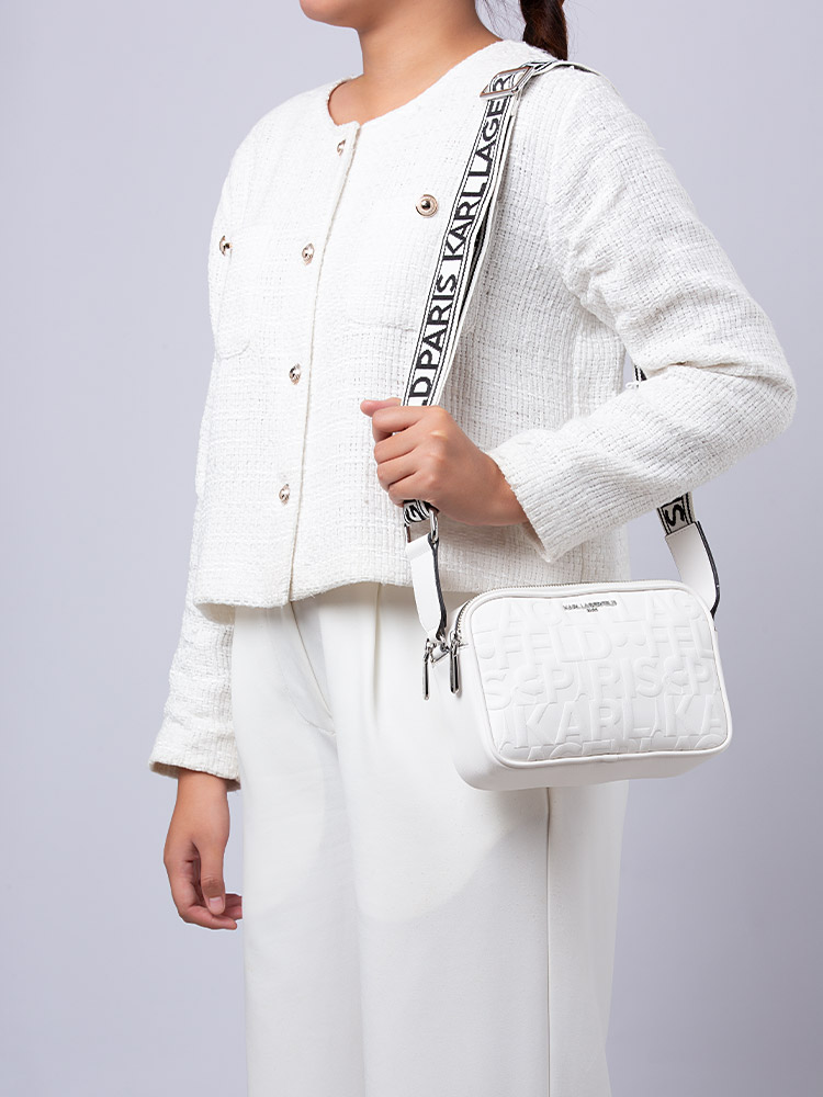 LH4EZ9BJ Maybelle Double Zip Camera Bag White Silver