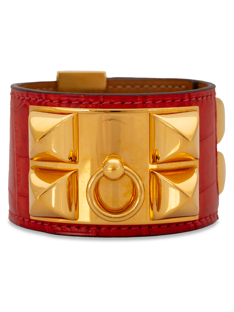 Shiny Alligator Collier De Chien CDC Bracelet Geranium Size S