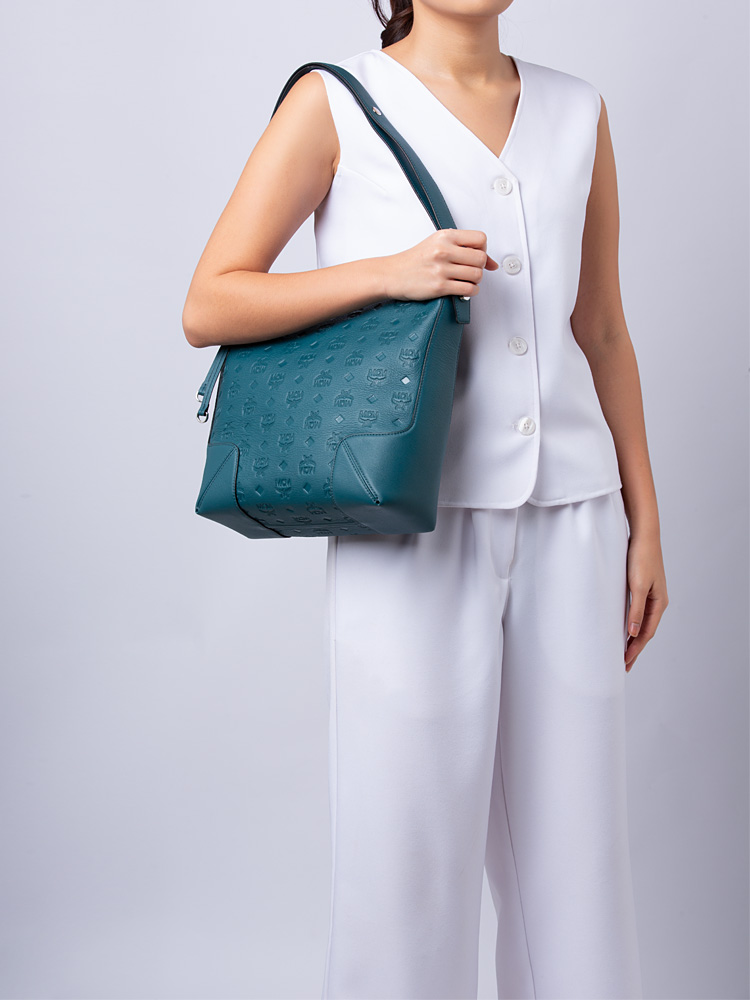 Calfskin Ottomar Monogram Klara Hobo Deep Teal