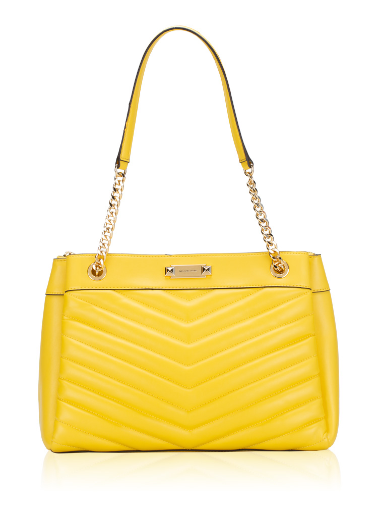 Whitney Quilted Leather Medium Shoulder Bag Golden Yellow