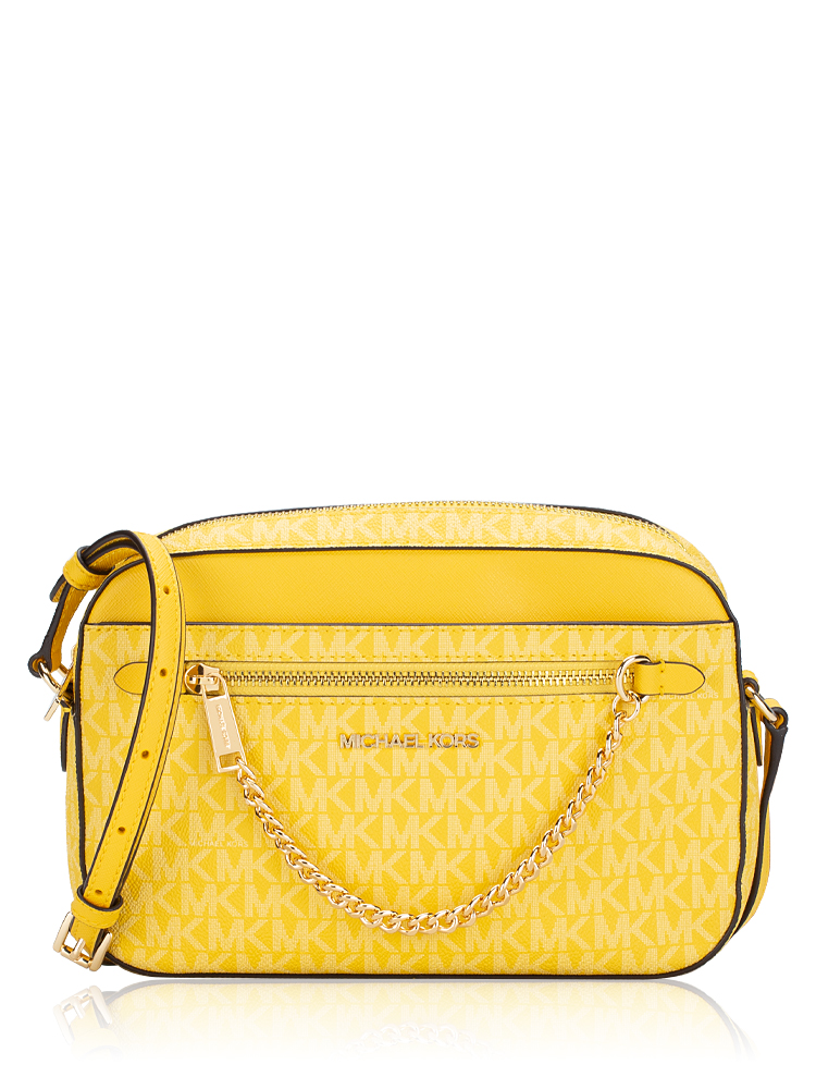 Signature Jet Set Large Zip Chain Crossbody Daisy Yellow