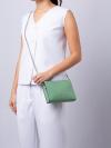 CR238 Slim Leather Crossbody Soft Green