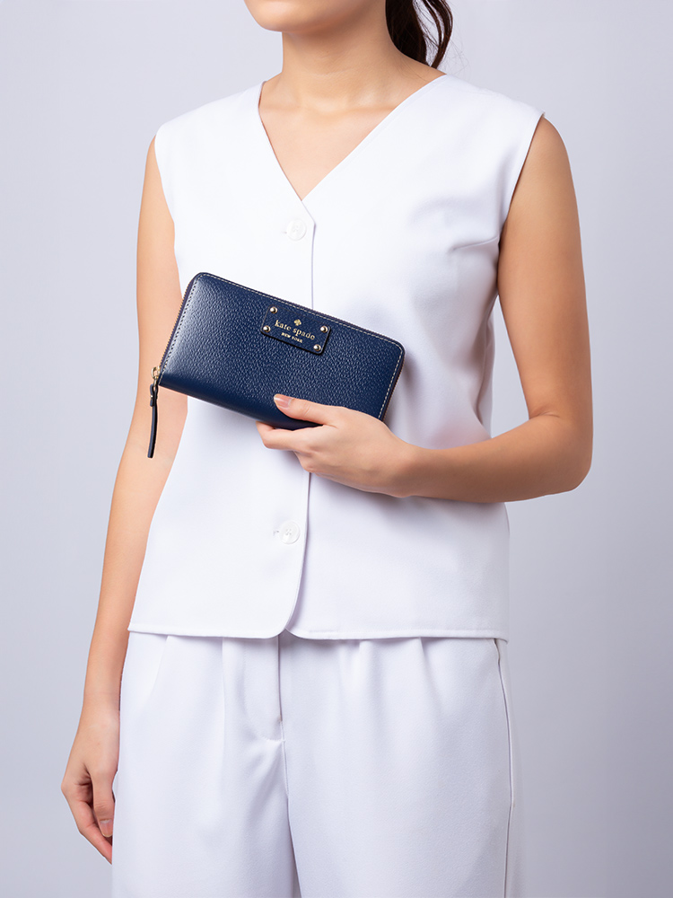 Wellesley Neda Leather Wallet Holiday Blue
