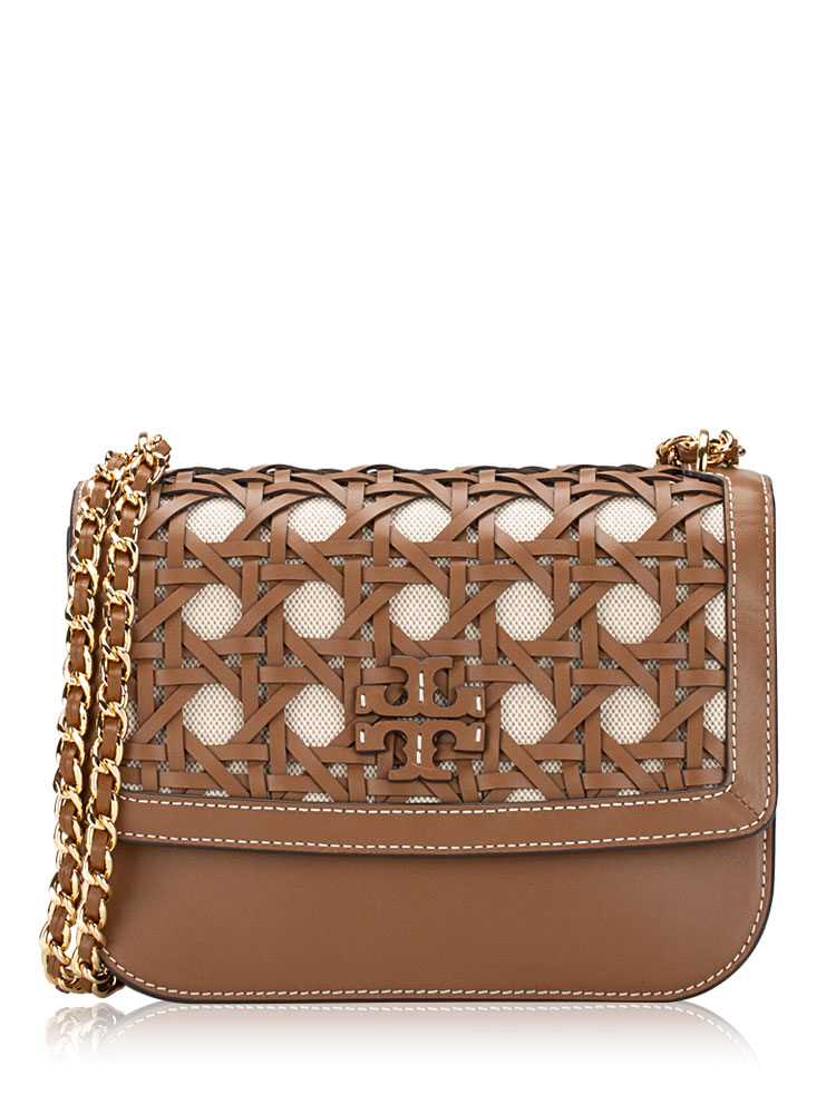 Britten Basket Weave Small Adjustable Shoulder Bag Moose