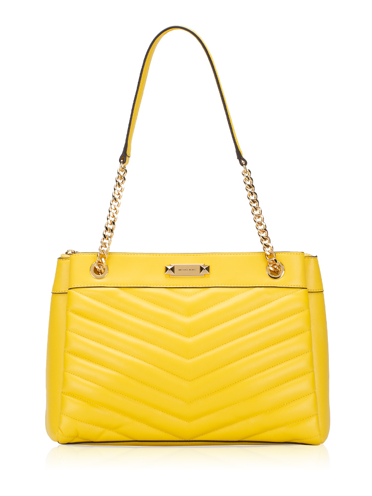 Whitney Quilted Leather Medium Shoulder Bag Golden Yellow