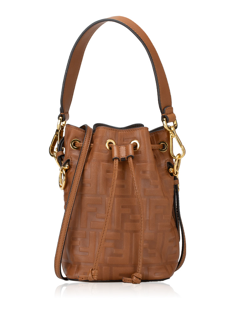 Vitello Liberty FF 1974 Mon Tresor Mini Bucket Bag Cuoio