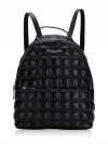 Quilted Leather Medium Backpack Black
