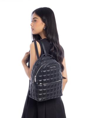Quilted Leather Medium Backpack Black