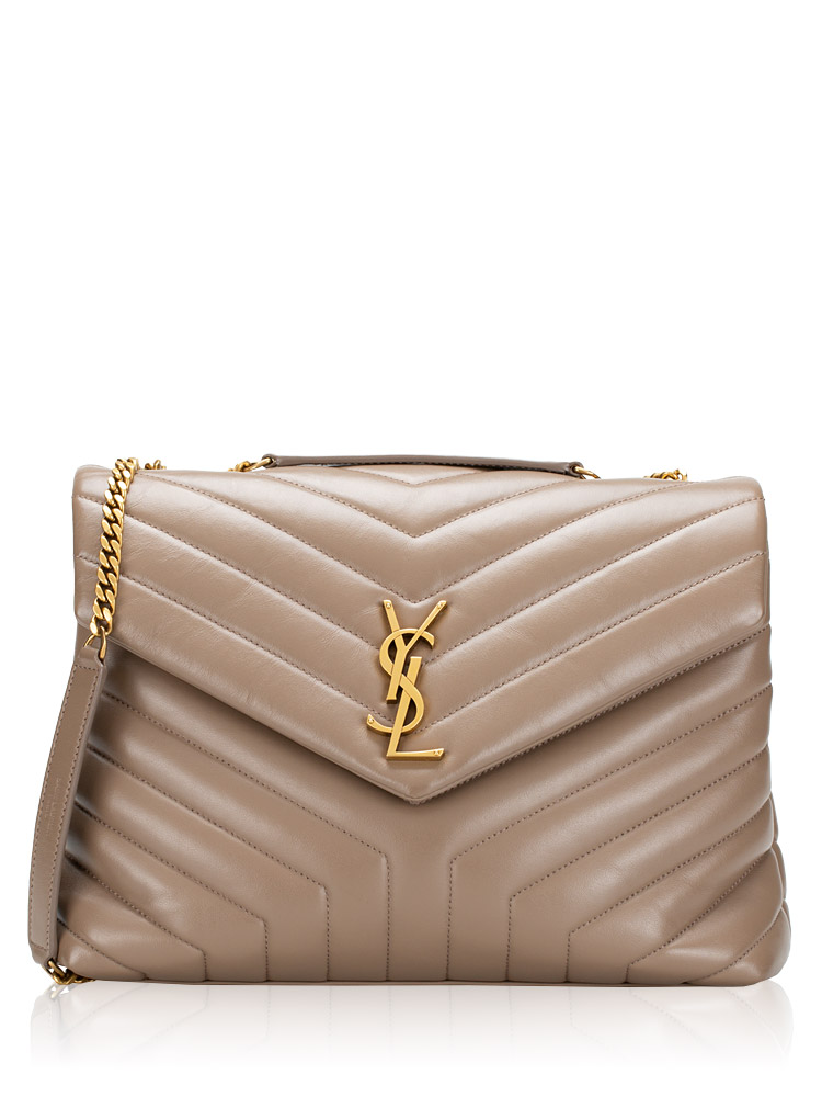 Calfskin Y Quilted Monogram Loulou Medium Shoulder Bag Nude Powder