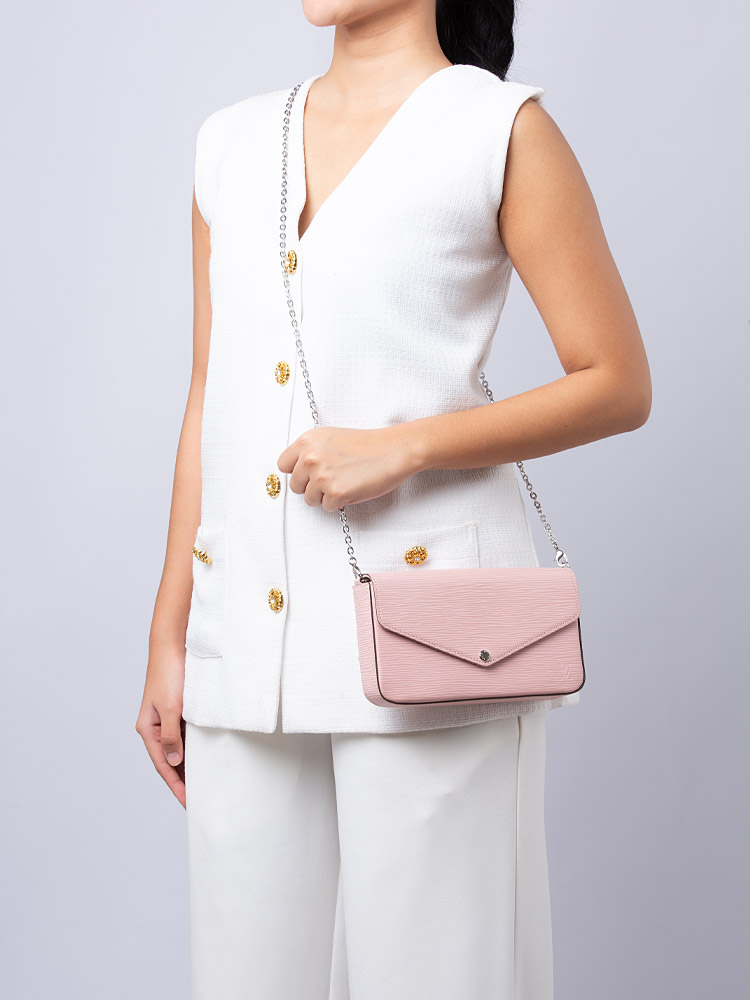 Epi Pochette Felicie Rose Ballerine
