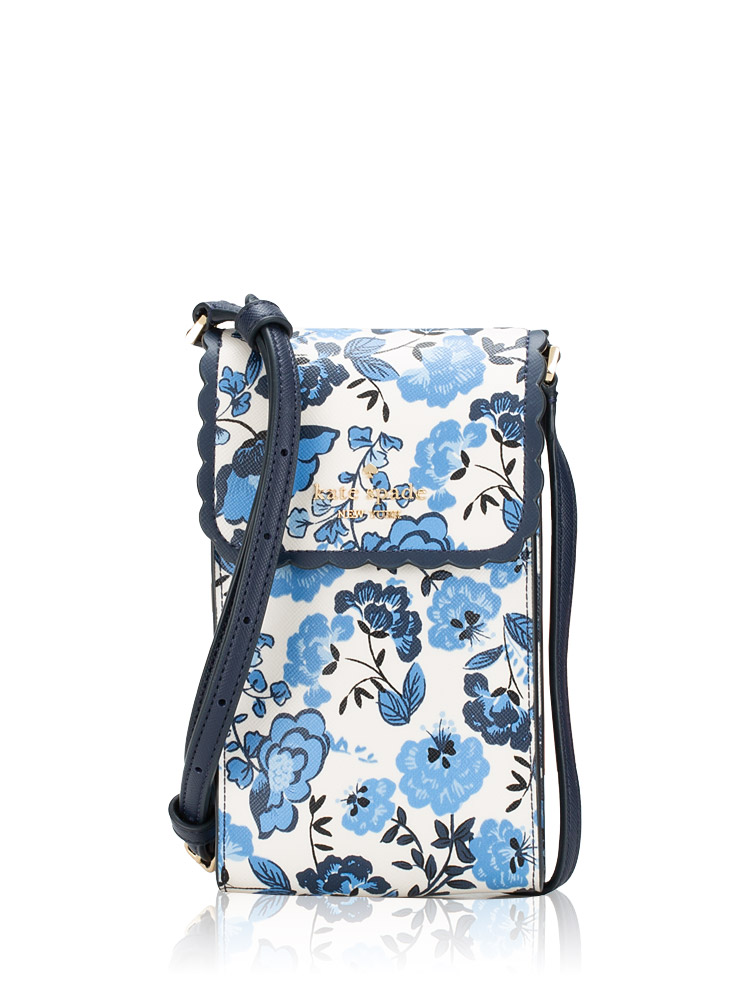 Madison Vase Floral North South Crossbody Blue Multi