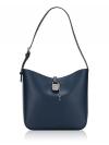 Lyra Leather Small Bucket Bag Navy