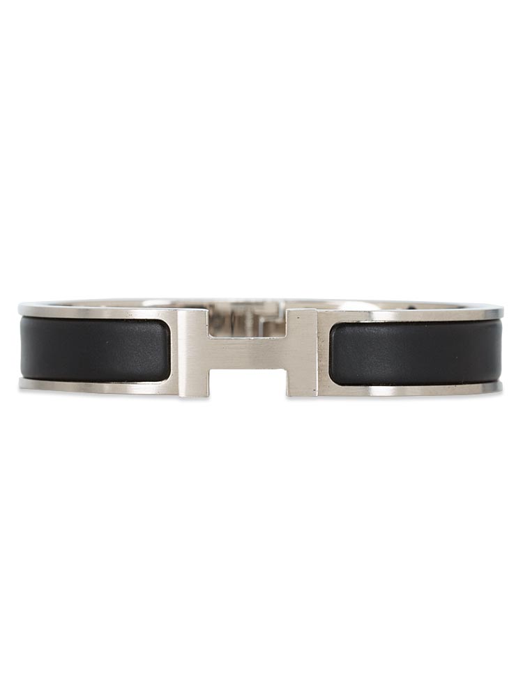 Matte Enamel Narrow Clic Clac H Bracelet Noir