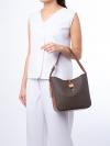Signature Lyra Small Bucket Shoulder Bag Brown