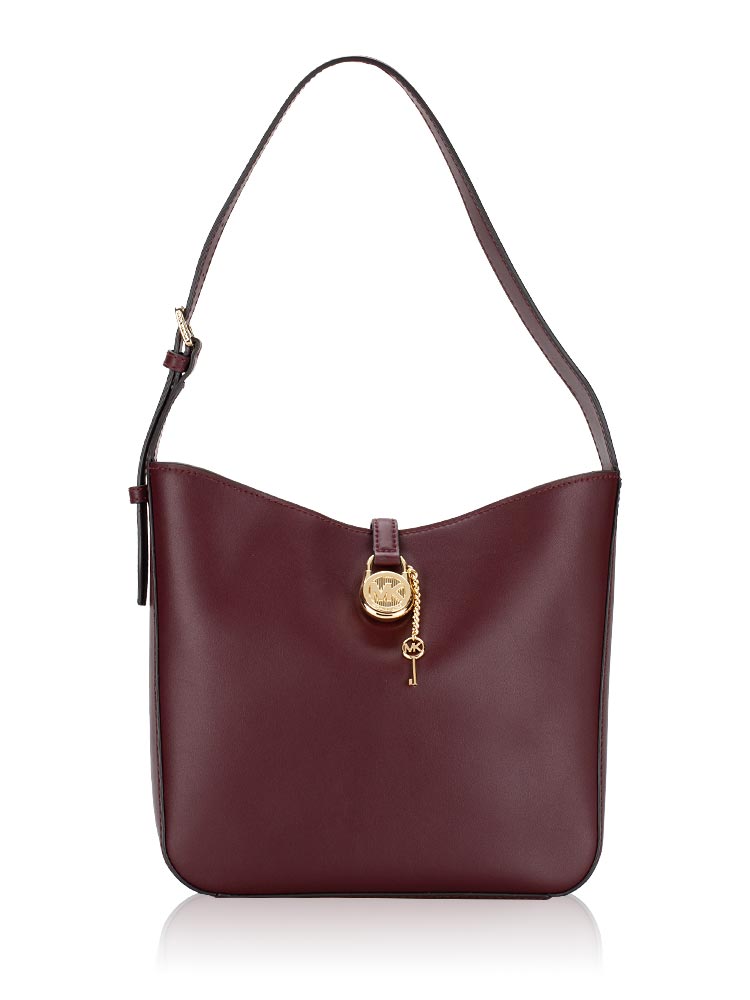 Lyra Leather Small Bucket Bag Oxblood