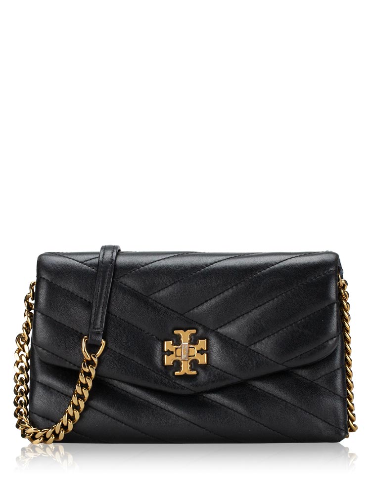 Kira Chevron Chain Wallet Black