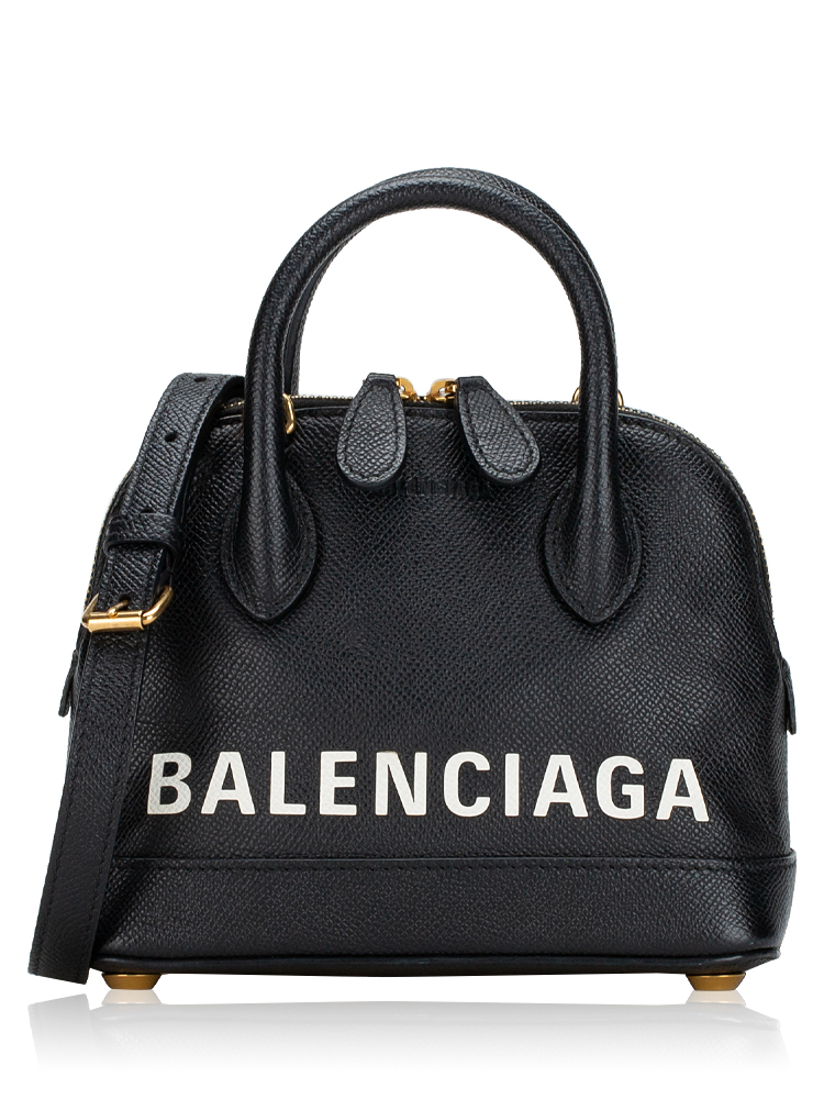 Grained Calfskin Ville XXS Top Handle Bag Black