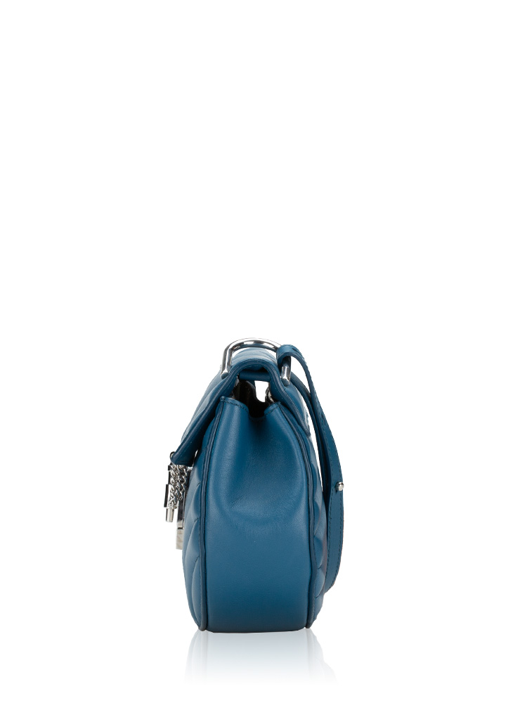 Calfskin Quilted Drew Bijou Mini Shoulder Bag Blue