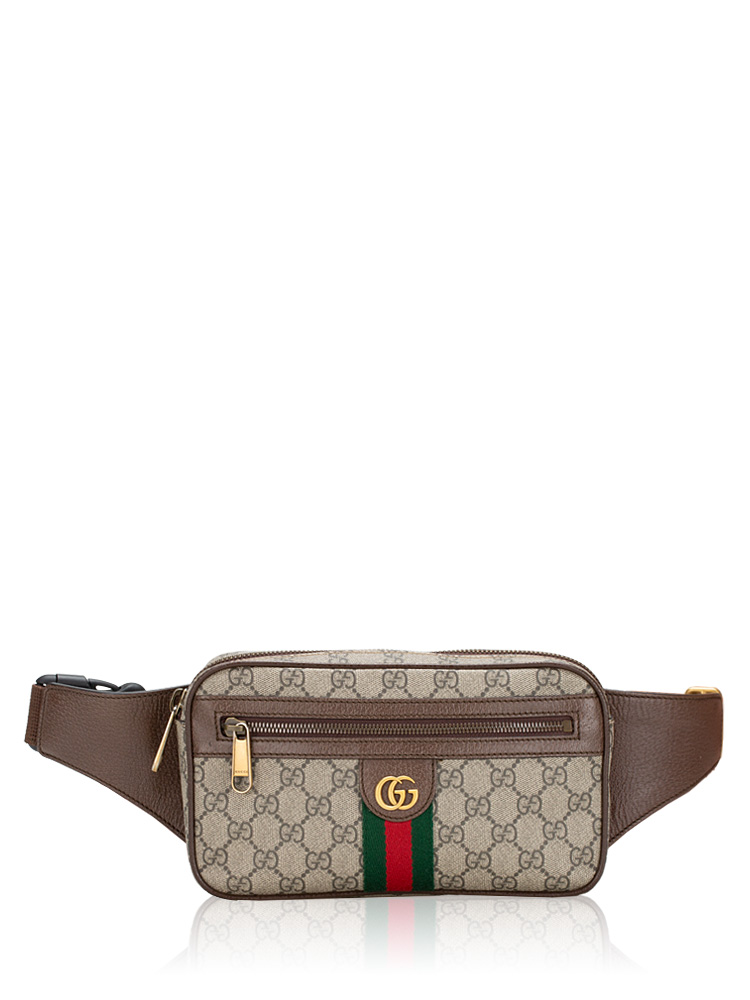 Soft GG Supreme Ophidia Medium Belt Bag Beige Ebony