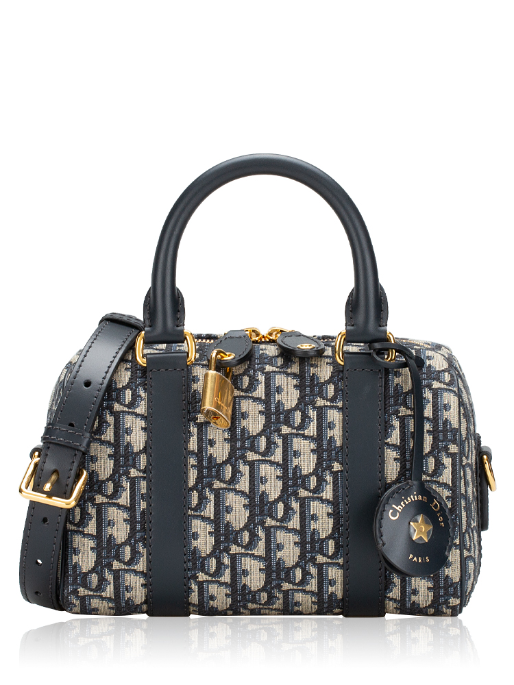 Oblique Jacquard Dior Groove 20 Bowling Bag Blue